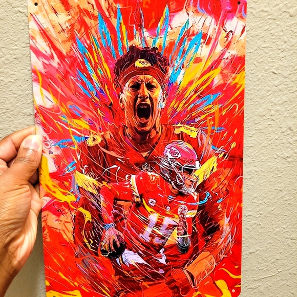 NFL KC Chiefs Patrick Mahomes Tin Sign - Picture 1 of 5